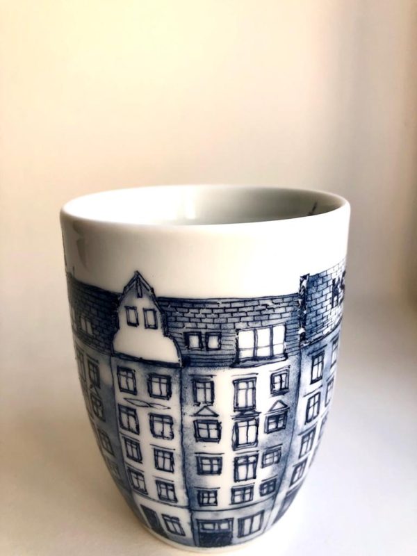 Berlin mug, bespoke commission, side view