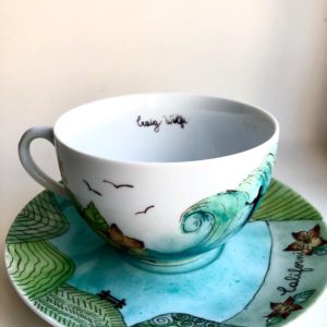 Californian dreams, cup and saucer, side view