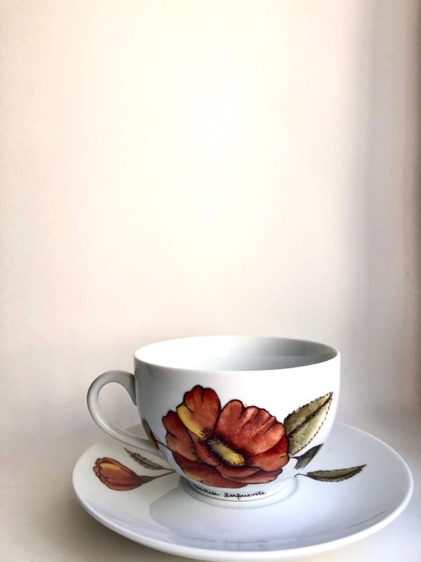 Poppies, cup and saucer