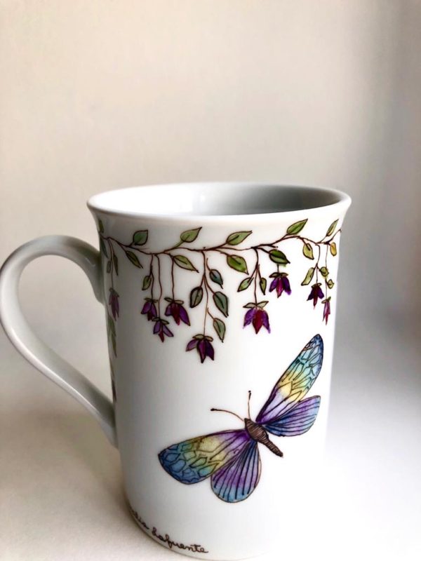 Butterflies mug, side view